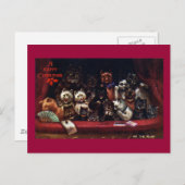 Katten in het theater met kerst feestdagenkaart (Voorkant / Achterkant)