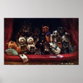 Katten in het theater voor een spel van Louis Wain Poster (Voorkant)