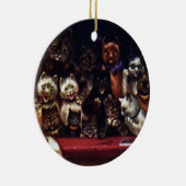 Katten in het theater voor Kerstmis, Louis Wain Keramisch Ornament (Rechts)