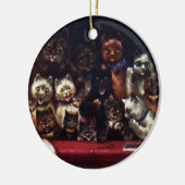 Katten in het theater voor Kerstmis, Louis Wain Keramisch Ornament (Links)