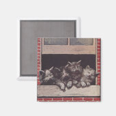 Katten in het venster  magneet (Voorkant / Achterkant)
