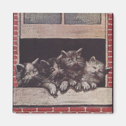 Katten in het venster  magneet (Voorkant)