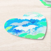 Katten in het vliegveld blauw kartonnen onderzetters (Gekanteld)