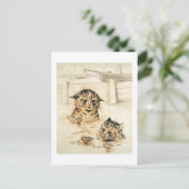 Katten in het water, Louis Wain Briefkaart (Staand voorkant)