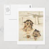 Katten in het water, Louis Wain Briefkaart (Voorkant / Achterkant)