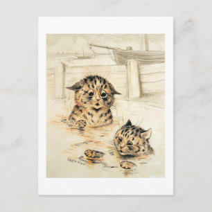 Katten in het water, Louis Wain Briefkaart