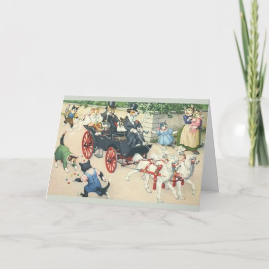  katten in het Wenskaart van de bruiloft Kaart (Voorkant)