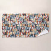 Katten in het wintersportief en het Pet Patroon Badhanddoek (Badhanddoek)