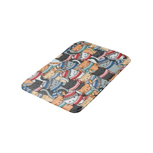 Katten in het wintersportief en het Pet Patroon Badmat (Gekanteld)