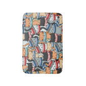 Katten in het wintersportief en het Pet Patroon Badmat (Voorkant Verticaal)