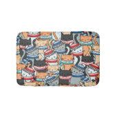 Katten in het wintersportief en het Pet Patroon Badmat (Voorkant)