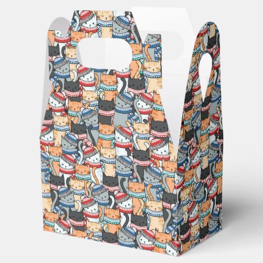 Katten in het wintersportief en het Pet Patroon Bedankdoosjes (Geopend)