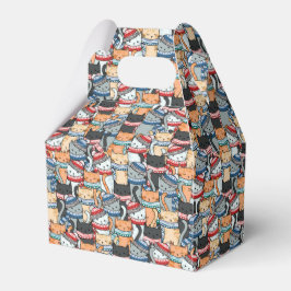 Katten in het wintersportief en het Pet Patroon Bedankdoosjes