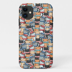 Katten in het wintersportief en het Pet Patroon Case-Mate iPhone Case