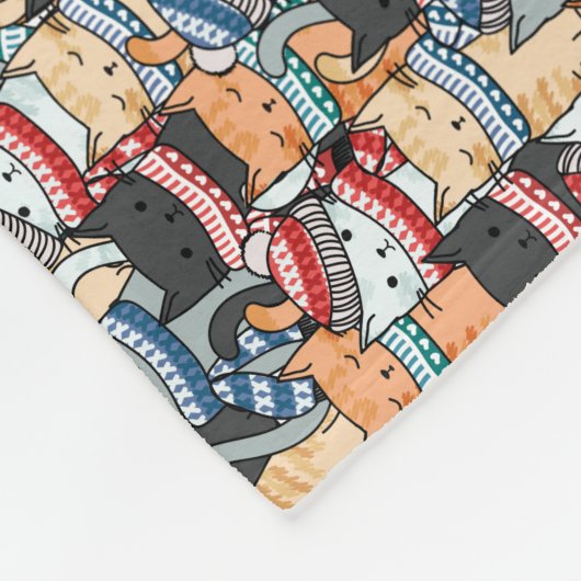 Katten in het wintersportief en het Pet Patroon Fleece Deken (Hoek)