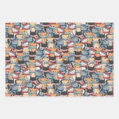 Katten in het wintersportief en het Pet Patroon Inpakpapier Vel (Voorkant)