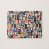 Katten in het wintersportief en het Pet Patroon Legpuzzel (Horizontaal)