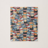 Katten in het wintersportief en het Pet Patroon Legpuzzel (Verticaal)