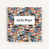 Katten in het wintersportief en het Pet Patroon Notitieboek (Voorkant)