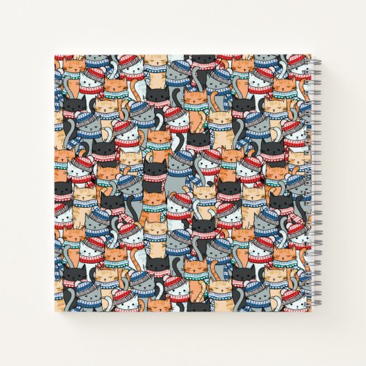 Katten in het wintersportief en het Pet Patroon Notitieboek (Achterkant)