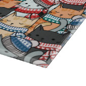 Katten in het wintersportief en het Pet Patroon Snijplank (Hoek)