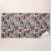 Katten in het wintersportief en het Pet Patroon Strandlaken (Voorkant)