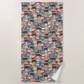 Katten in het wintersportief en het Pet Patroon Strandlaken (Voorkant)