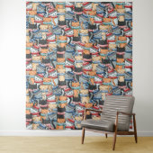 Katten in het wintersportief en het Pet Patroon Wandkleed (In situ)