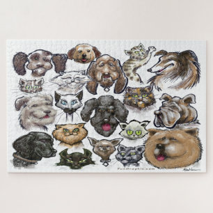 Katten in honden legpuzzel