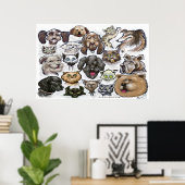 Katten in honden poster (Thuiskantoor)