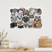Katten in honden poster (Keuken)