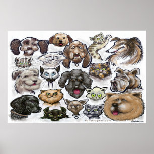 Katten in honden poster