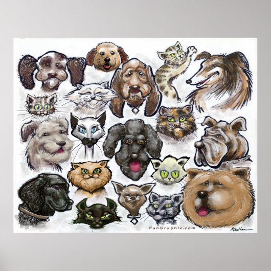 Katten in honden poster (Voorkant)