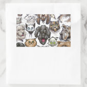Katten in honden rechthoekige sticker (Tas)