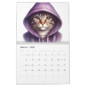 Katten in Hoodies 2026 Kalender 12 maanden per jaa (Feb 2026)