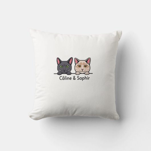 Katten in huis kussen (Voorkant)