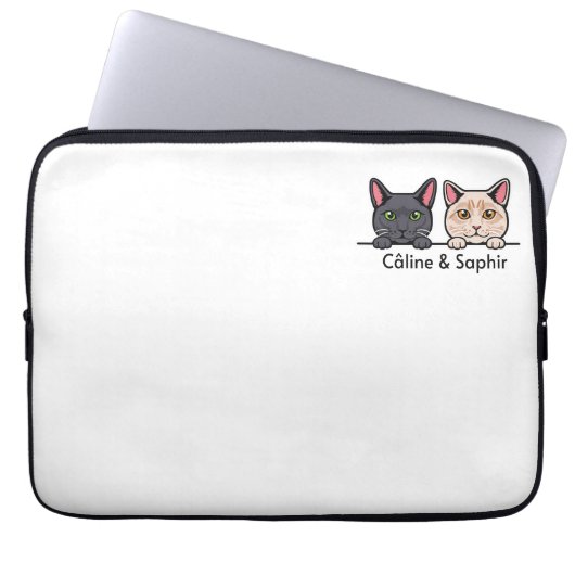 Katten in huis laptop sleeve (Voorkant)