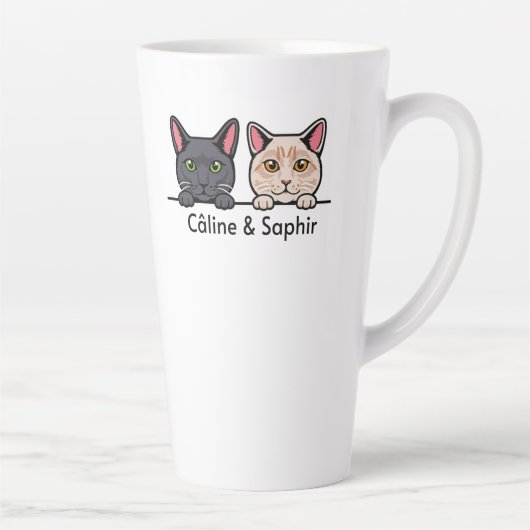 Katten in huis latte mok (Rechts)