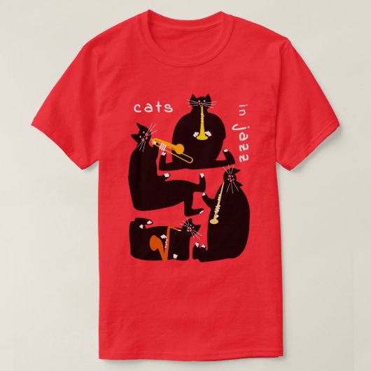 Katten in Jazz T-shirt (Design voorkant)