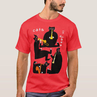 Katten in Jazz T-shirt