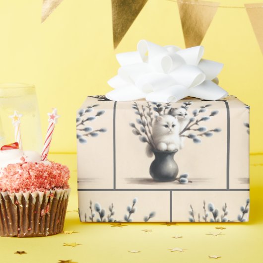 Katten in katjes cadeaupapier (Verjaardagsfeest)