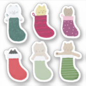 Katten in Kerst Kousen sticker pack (Voorkant)