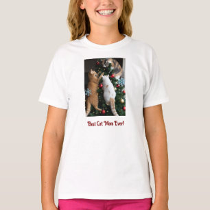Katten in kerstboom aanpassen t-shirt