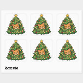 Katten in Kerstboom Grappige Sticker (Vel)