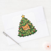 Katten in Kerstboom Grappige Sticker (Envelop)