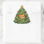 Katten in Kerstboom Grappige Sticker (Tas)