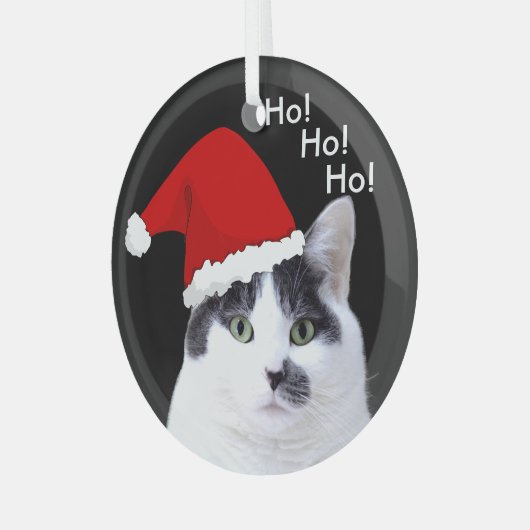Katten in Kerstmis met Santa Hats Glas Ornament (Voorkant links)