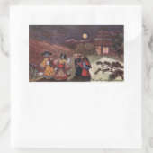 Katten in Kimonos halen de late nachtrol Rechthoekige Sticker (Tas)