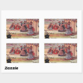 Katten in Kimonos  Louis Wain Rechthoekige Sticker (Vel)