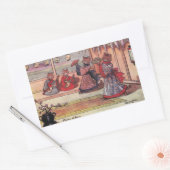 Katten in Kimonos  Louis Wain Rechthoekige Sticker (Envelop)